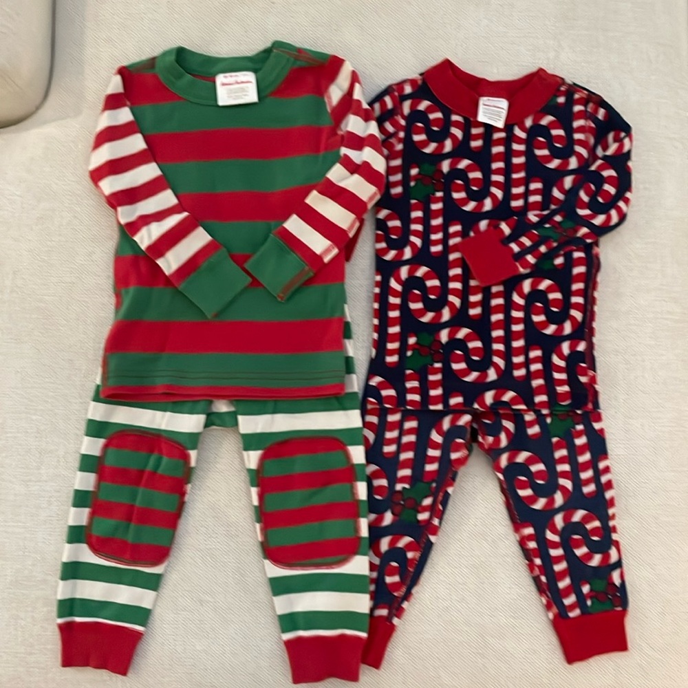 Hanna Andersson Christmas Long John Pajamas | Size 2 | Two Sets | Boys and Girls